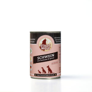 Stadtwolf Schwein mit Pastinake, Spinat & Distelöl